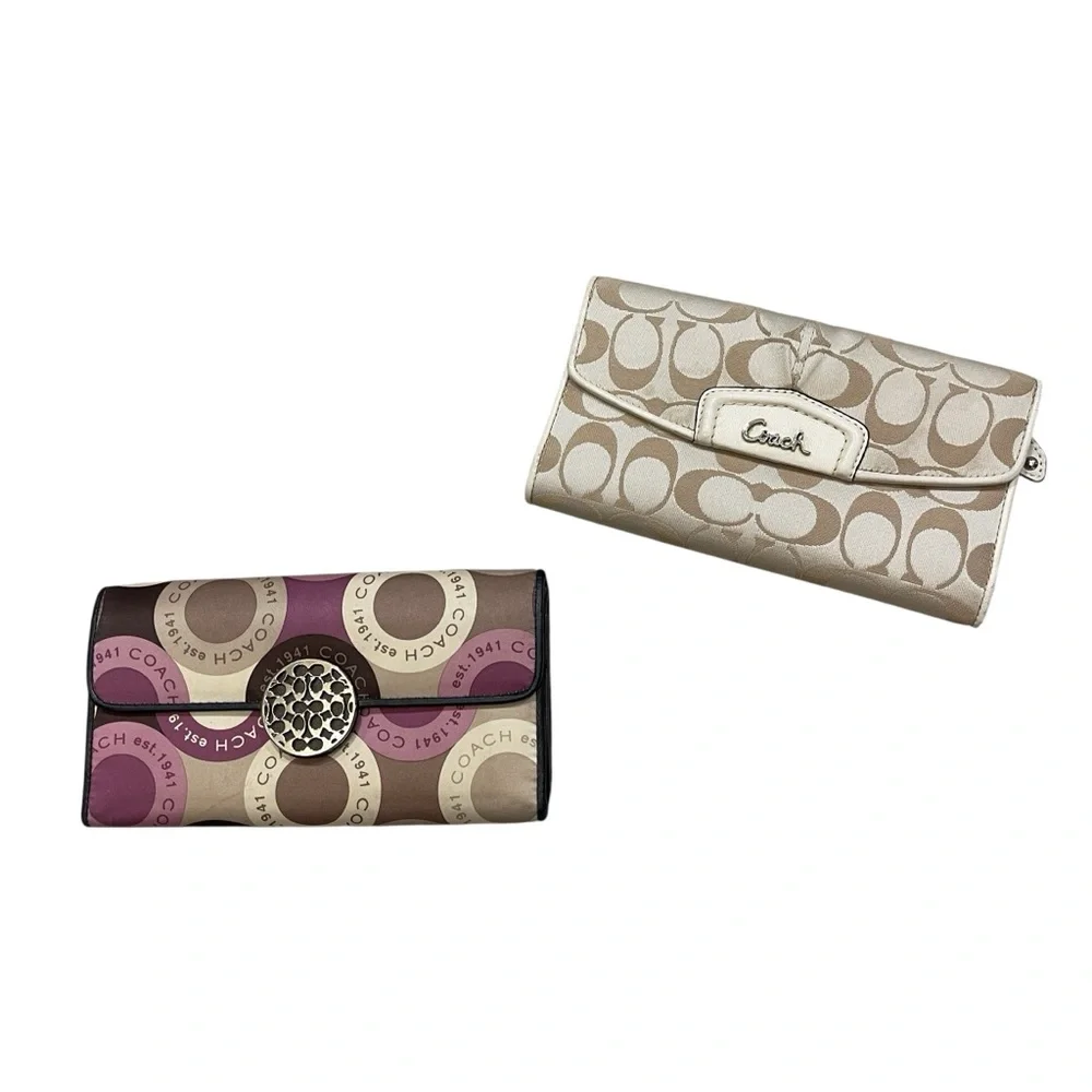 Coach Project Flawed Long Wallet Bundle 2 Y2K Long Snap Wallets with Peeling